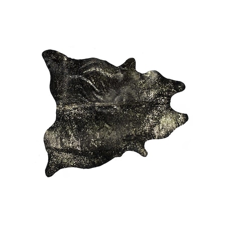 Palacedesigns 6 x 7 in. Cowhide Rug - Chocolate & Gold PA3086659